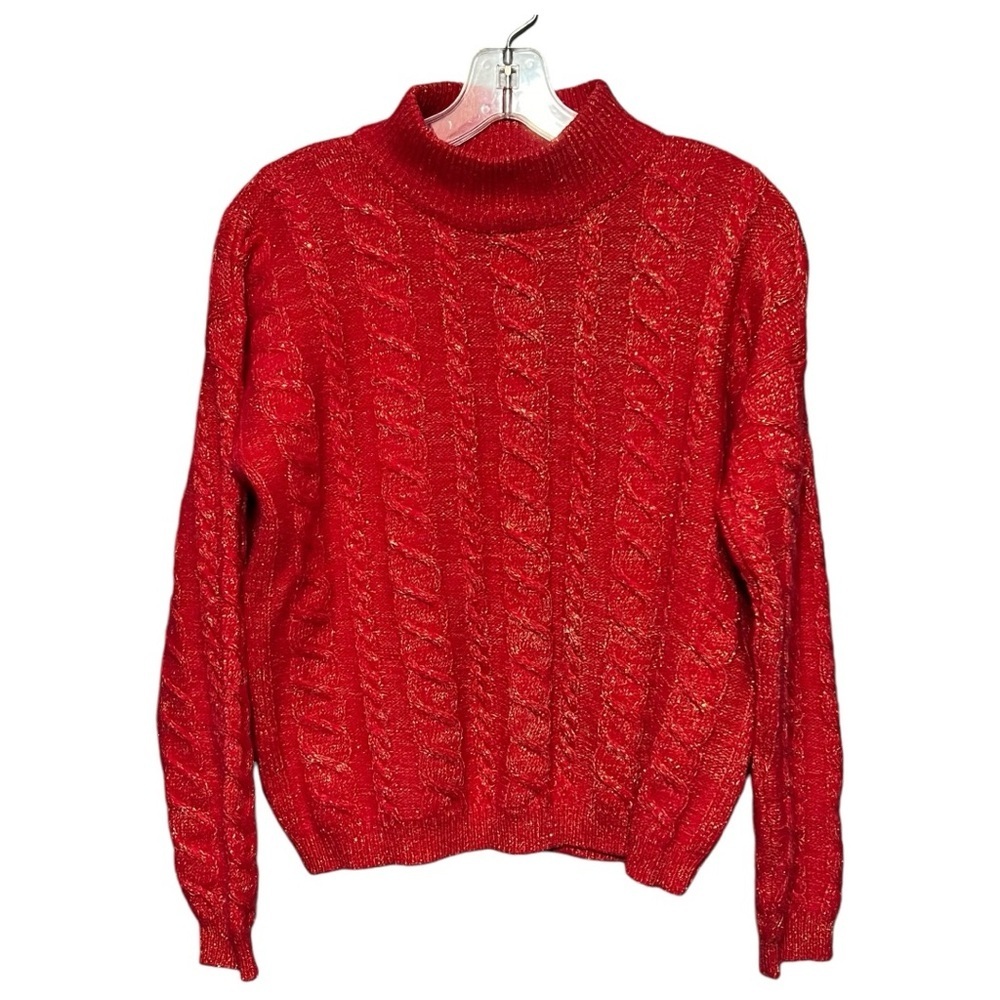 Yarnworks Vintage Lambswool Angora Cable Knit Sweater Women’s Large